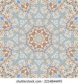 Urban seamless pattern of simple geometry shapes structure. Graphic antique design. Tile print. Small elements texture. Vector collage ornament.