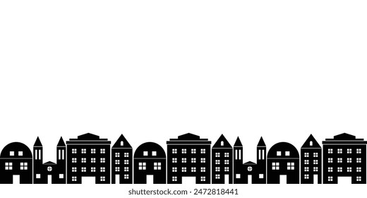 Urban Serenity Silhouettes Against the City Skyline. Vector illustration.