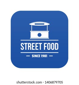 Urban shop icon blue vector isolated on white background