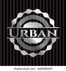 Urban silver badge. Vector Illustration. Mosaic.