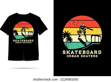 Urban skaters silhouette t shirt design