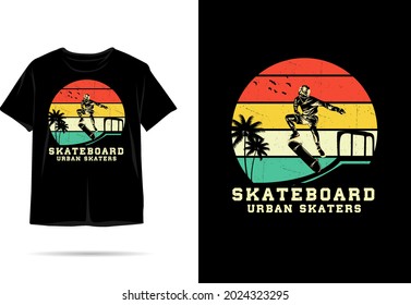 Urban skaters silhouette tshirt design