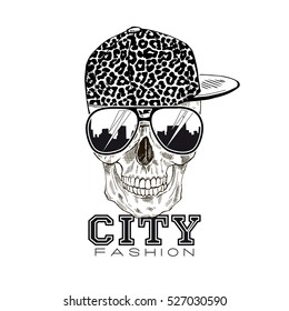 urban skull, t-shirt print