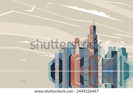 Urban Skyline Concept, vector illustration. City architecture landscape.