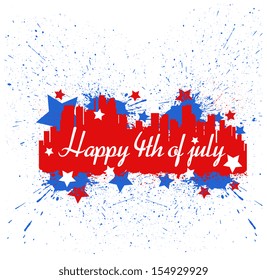 urban skyline - USA Independence Day Vector theme Design