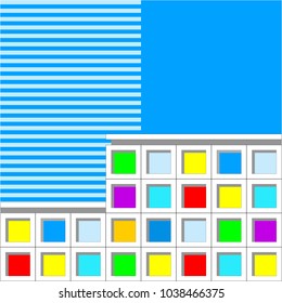 Urban skyline vector of  architecture in modern city use for real estate business buildings background.
