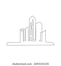 Urban skyscraper architecture minimalist outline illustration