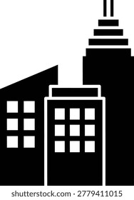 Urban Skyscraper Cluster Icon for Modern City and Business Concepts