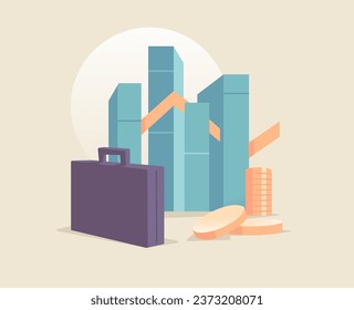 Dibujo vectorial de rascacielos urbanos. Ciudad financiera 