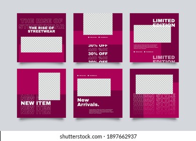 Urban Social Media Post Template for digital marketing and sale promo. modern fashion advertising