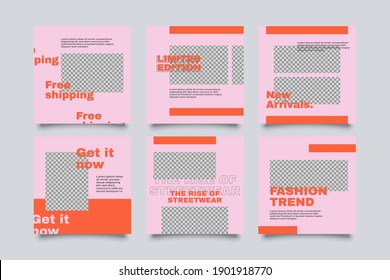 Urban Social Media Post Template For Digital Marketing And Sale Promo. Modern Fashion Advertising
