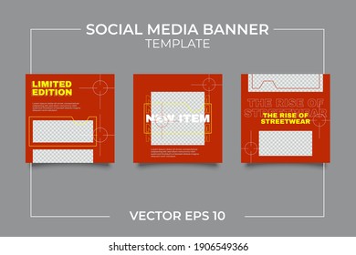Urban Social Media Post Template for digital marketing and sale promo. modern fashion advertising
