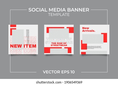 Urban Social Media Post Template for digital marketing and sale promo. modern fashion advertising
