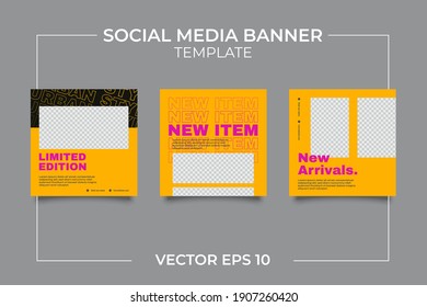 Urban Social Media Post Template For Digital Marketing And Sale Promo. Modern Fashion Advertising
