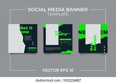 Urban Social Media Post Template For Digital Marketing And Sale Promo. Modern Fashion Advertising
