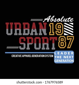urban sport 1987 design typography,vector illustration for print