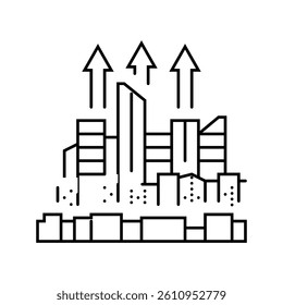 urban sprawl cyberpunk line icon vector. urban sprawl cyberpunk sign. isolated contour symbol black illustration