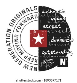Urban star illustration for t-shirt.