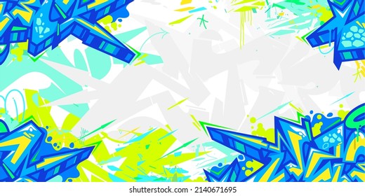 Urban Street Art Colorful Abstract Graffiti Style Vector Illustration Background Template