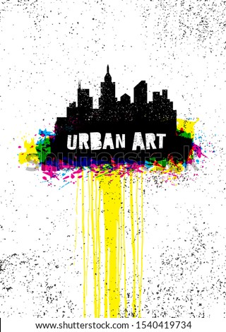 Urban Street Art Creative Vector Design Element On Rough Textured Background