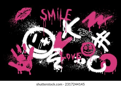 Urban street art graffiti typography with splatter splash effect for graphic t-shirt or sweatshirt
