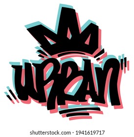 Urban street art style graffiti slogan with neon colors for man - woman tee t shirt or sweatshirt