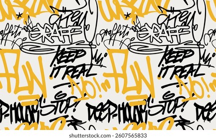 Urban street art typography colorful graffiti motivational slogan elements print with spray splash paint effect for graphic tee t shirt or poster sticker - Vector