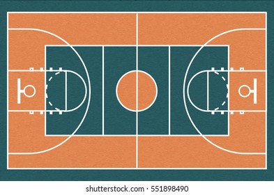 Urban Street Basketball Court. Realistic Vector Illustration