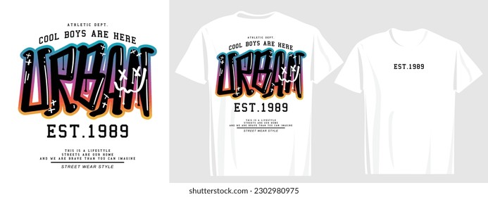 Urban street graffiti style typography drawing. Vector illustration design for fashion graphics, t shirt prints.