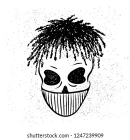 Urban Street hip hop gangsta rapper, skull in bandana