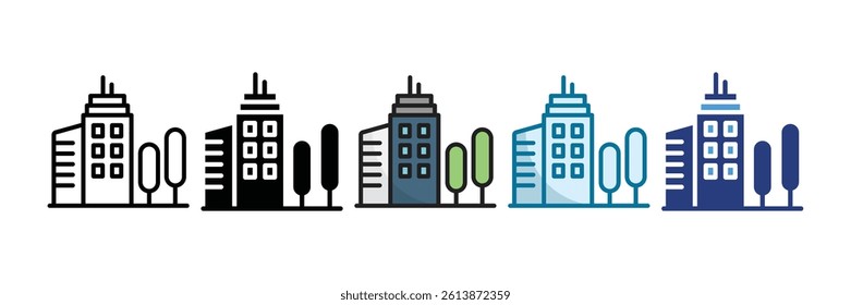 Urban Street Icon Set Multiple Style Collection