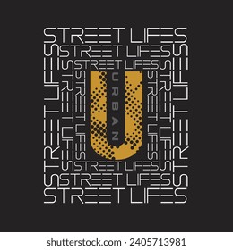 urban street life design typography vector illustration for print all media