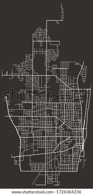 Urban Street Map Waukegan Illinois Usa Stock Vector (Royalty Free ...