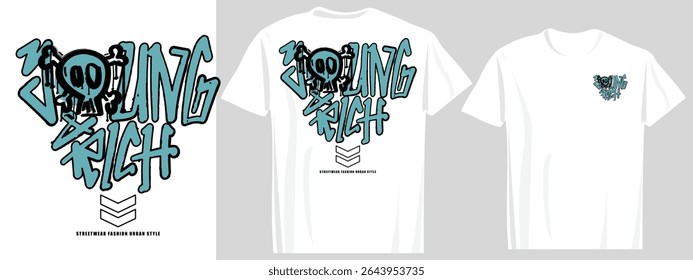 Urban street retro style drawing and grunge quote slogan text. Vector illustration design for fashion graphics, t shirt prints, posters, frames
