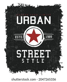 Urban street star illustration for t-shirt design