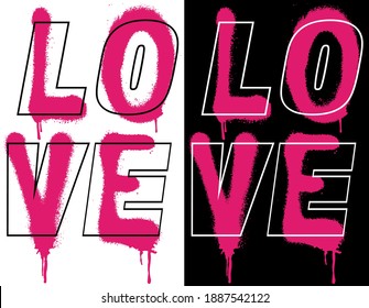 Urban street style love slogan print with neon graffiti font - Hipster graphic vector pattern for tee - t shirt and sweatshirt