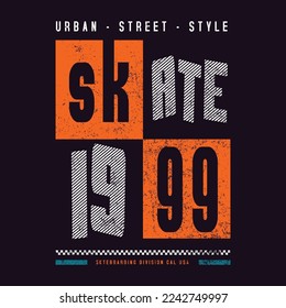 Urban street style skate 1999 typography vector