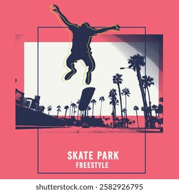 Urban street style skater slogan print with skateboard illustration and graffiti texts for graphic tee t shirt or poster - Vector