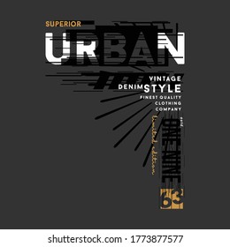 urban street stylish text frame, abstract  typography slogan t shirt style, design vector illustration, denim vintage for ready print