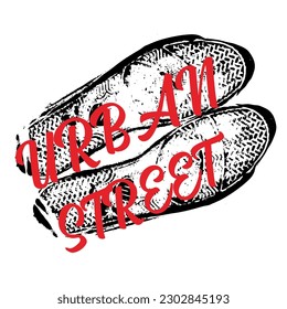 Urban Street Typography Patch V73 Patch Streetwear, Urban Design Black and Red Colors Patch Commercial Use