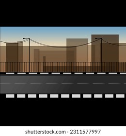 urban street vector art illustration