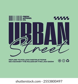 Urban street wear concept typograhpy vector template