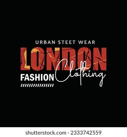 Urban street wear London fashion clothing brand typographic t shirt design