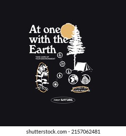 Urban Street Wear Style Mother Nature  Slogan Print,Graphic Design For T Shirt Street Wear And Urban Style