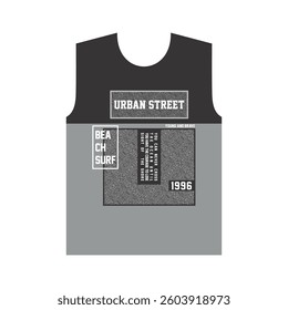 URBAN STREET YOUNG AND BRAVE - MODERN AND STYLISH TYPOGRAPHY DESIGN, VECTOR PRINT T-SHIRT, GRAPHIC VECTOR DESIGN, URBAN STYLE, STREET WEAR FASHION ILLUSTRATION, 