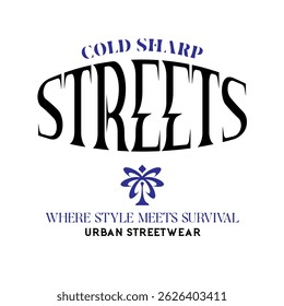 Urban streetwear Aesthetic typography text vector graphic design