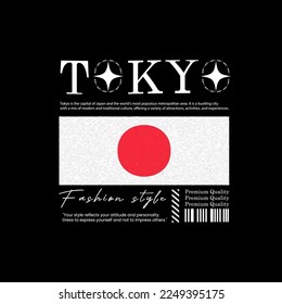 Urban streetwear design for your printed shirts, jackets, sweaters and more. Tokyo text slogan typography design.