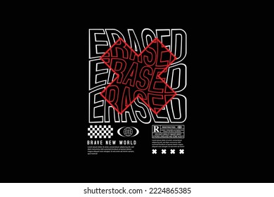 Urban Streetwear erased design template vector