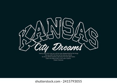 Kansas de calle urbana tipografía estética cita el diseño gráfico vectorial