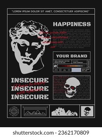urban streetwear slogan and abstract design vector illustration